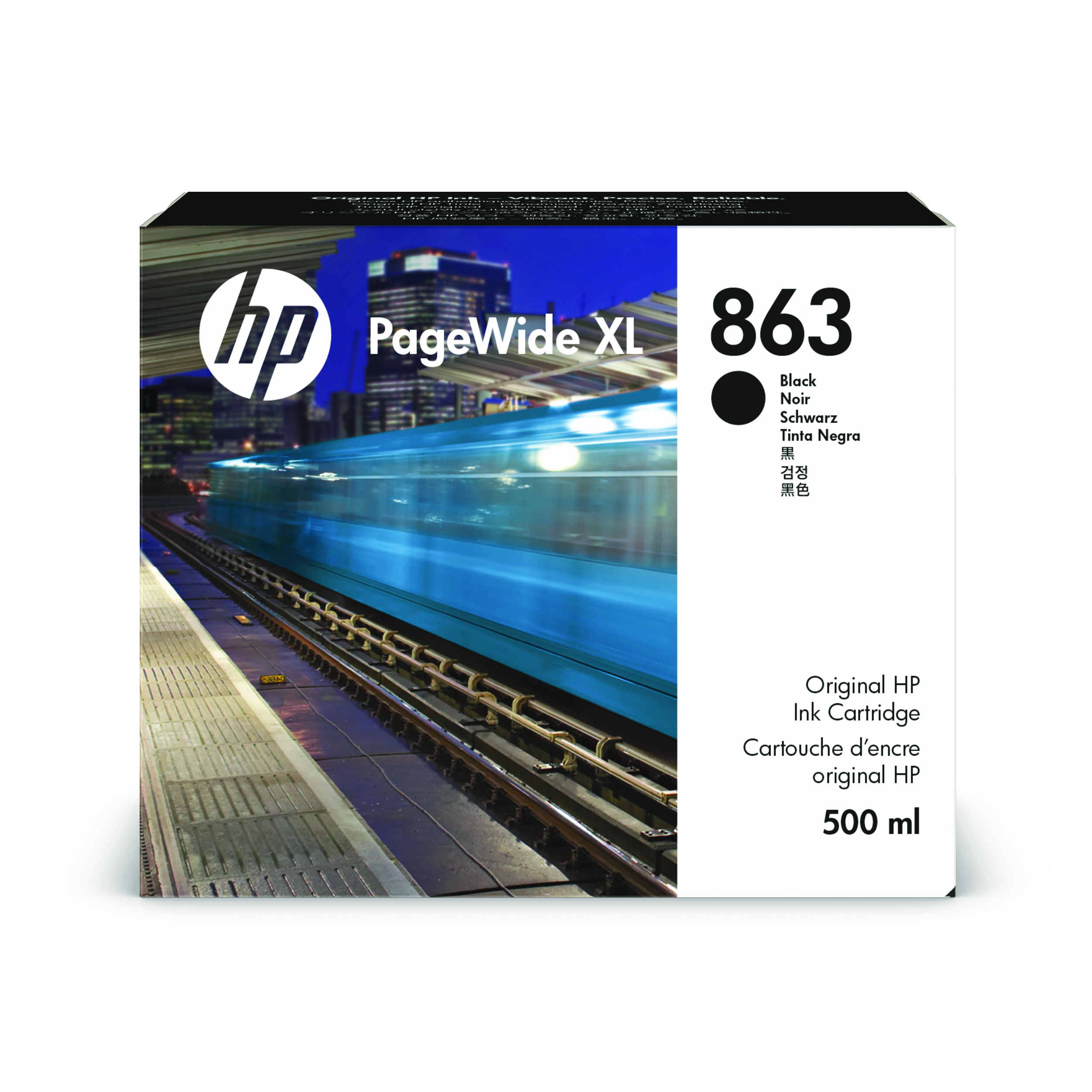 HP 863 PageWide Tinte schwarz - 500 ml