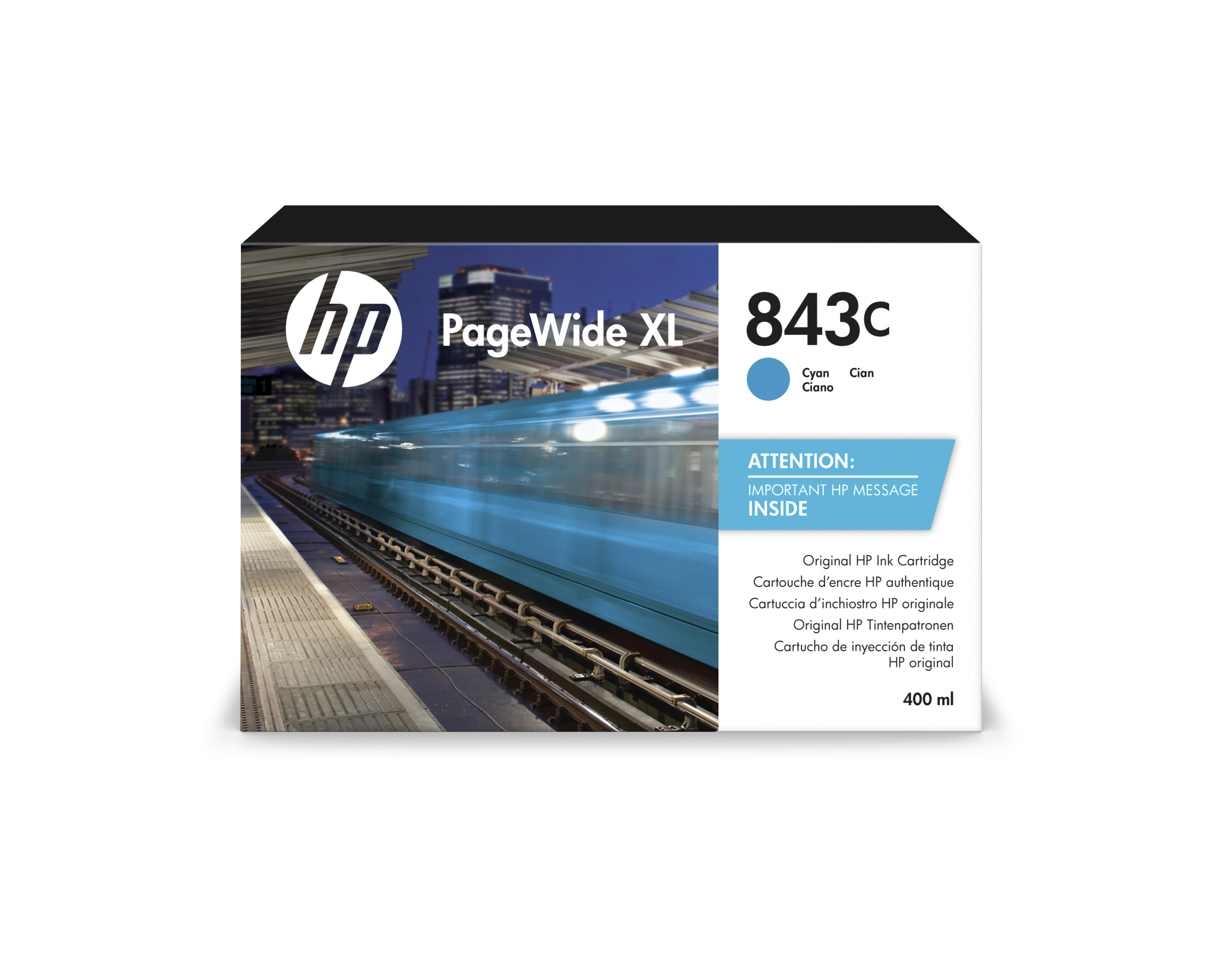 HP 843C PageWide Tinte cyan - 400 ml